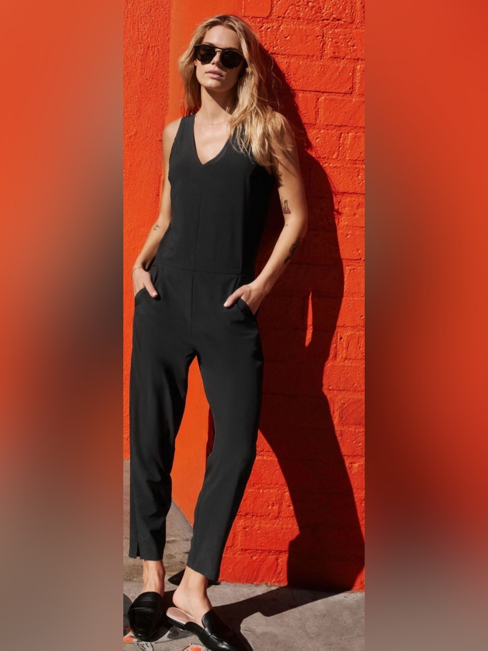 Athleta Brooklyn Jumpsuit Size 12 Black Very GUC.